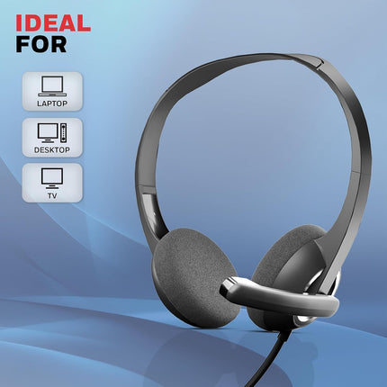 Honeywell New Suono P40 Wired On-Ear Headphones with Rotating Mic for HD Calling, Dual 40mm Drivers, Adjustable Headband for PC/Laptop/Computers, in-Built Noise canceling, Stereo Sound, Deep Bass - OPENBOX