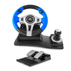Ant Esports GW185 Racing Wheel 270 Degree Universal USB Powered Car Sim Game Steering Wheel with Gear Shifter and Pedals for PC,Xbox One, PS3, PS4, Switch, Android TV_ Black Blue - OpenBox
