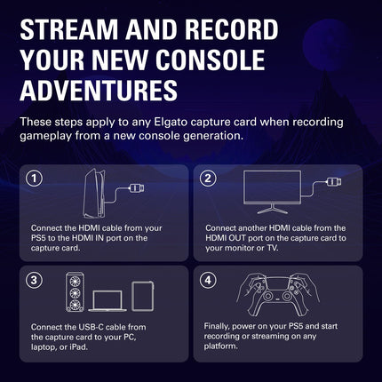 Elgato 4K S – External Capture Card for PS5, Xbox Series X/S, Switch 2, PC, Mac, iPad | 4K60, 1440p120, or 1080p240 Passthrough and Capture, HDR10, VRR, USB-C, Near-Zero Latency - Openbox