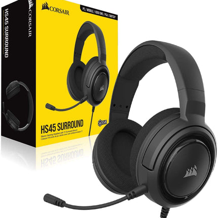 Corsair Hs45-7.1 Wired On Ear Headphones With Mic (Carbon Black) - Openbox