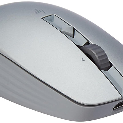 HP 710 Rechargeable Silent Mouse/6 programmable buttons/90-day Rechargeable Battery Life Track-On Glass Sensor(Silver)