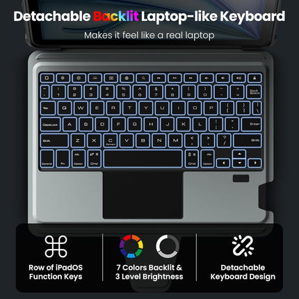 Nillkin Bumper Combo typecase Backlit Keyboard Case Type Case for Apple iPad 10th gen & 11th Gen 11"(A16)(2025) [Magnetic Detachable] Keyboard Protective Case with Multi-Touch Trackpad & Wireless Pencil Holder - New Sealed Pack