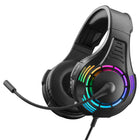 NiTHO SPECTRA STEREO GAMING Wired On Ear Headphones with Noise Canceling Mic & RGB LED Light, Compatible with PC/PS4/PS5/Xbox One/XBOX series X S/Switch/Phones (PC adaptor included) (Black) - Openbox