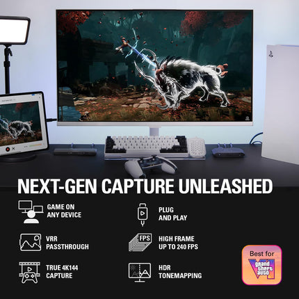 Elgato 4K X – Capture Up to 4K144 with Ultra-Low Latency on PS5/Pro, Xbox Series X/S, Nintendo Switch, OBS and More, HDMI 2.1, VRR, HDR10, USB 3.2 Gen 2, for Streaming & Recording, PC/Mac/iPad - openbox