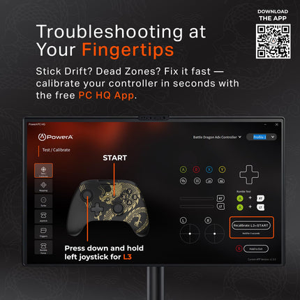 PowerA Battle Dragon™ Wireless Controller for PC and Cloud Gaming: Magnetic Hall Effect, Asymmetric Rumble Motors, 20h Playtime (Not for iOS) - Openbox