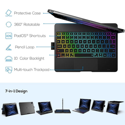 typecase FlexBook Case with Keyboard for iPad Pro 11, iPad Air 5, 4th Gen - Openbox