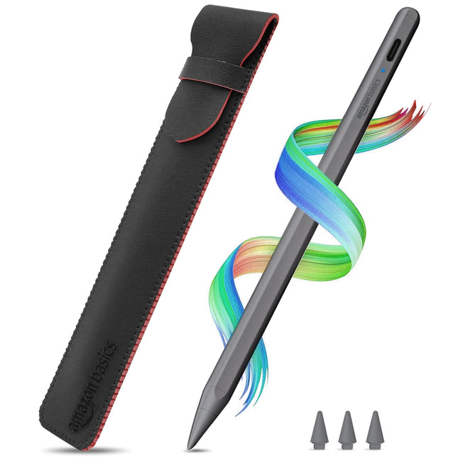 Amazon Basics 2nd Gen Stylus Pen for IPAD | Supports Palm Rejection, Tilt Sensor, Precise for Writing/Drawing| for iPad 6/7/ 8/ 9th Gen; iPad 10.2", Pro 11/12.9", Mini 5/6th, Air 3/4th Gen (Assorted Color)- OPENBOX