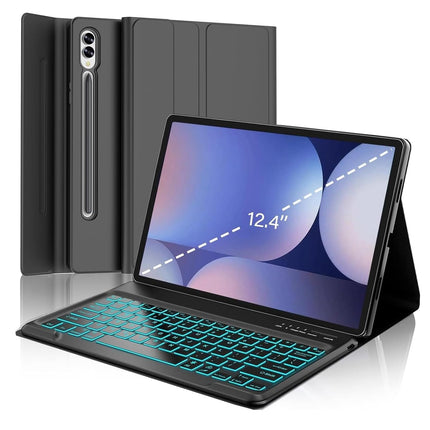 typecase Keyboard Case for Samsung Galaxy Tab S10+, S9+ & S9 FE+ (12.4 Inch) with 7-Colors Backlit, S-Pen Holder, 3 Viewing Angle, Magnetically Detachable Wireless Keyboard (NOT Fit S10 FE+) - Openbox