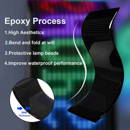 LED Matrix Panel Devil's Eyes APP Programmable,Flexible Scrolling Text Messages Display Car LED Display - New Sealed Pack