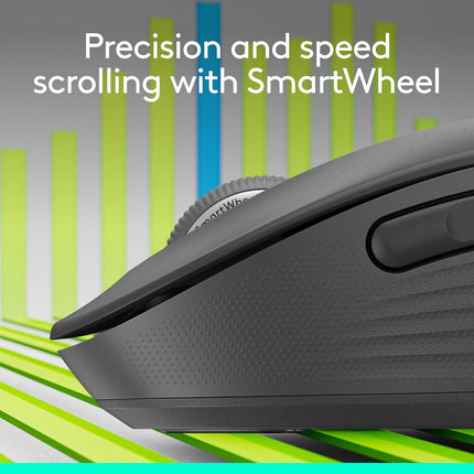 Logitech Signature M650 L Full Size Wireless Mouse - for Large Sized Hands, 2-Year Battery, Silent Clicks, Customisable Side Buttons, Bluetooth - Graphite - Openbox