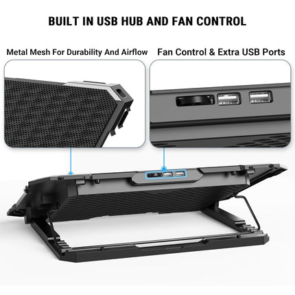 Ant Esports NC230 Gaming Notebook Cooler for 10–17 Inch Laptops | Cooling Pad with 6 Fans RGB | USB Powered Silent Fan | Adjustable Height Cooling Stand | Compatible with MacBook, PS5 & PS4 - Openbox