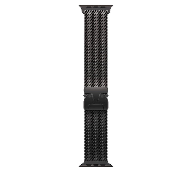 Apple Watch Band - Titanium Milanese Loop - 49mm - Black - Medium - Openbox
