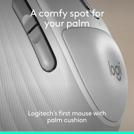 Logitech Signature Comfort Plus M850 L Wireless Mouse, Bluetooth Mouse with Palm Cushion, Silent Clicks, 24-Month Battery, Customizable Buttons, for Windows, Mac, iPad - Off White - OPENBOX