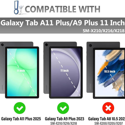 typecase Keyboard case for Samsung Galaxy Tab A11+ / A11 Plus 2025 (11 Inch) & A9+/ A9 Plus 2023 (11 Inch),7-Color Backlit & Touchpad,Multi Angle,Wireless Magnetically Detachable Keyboard Cover-Black - Openbox