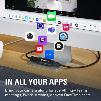Corsair Elgato Cam Link 4K USB 3.0 Broadcast Live, Record via DSLR, Camcorder, or Action Cam, 1080p60 or 4K at 30 FPS, Compact HDMI Capture Device - Openbox