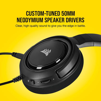 Corsair Hs45-7.1 Wired On Ear Headphones With Mic (Carbon Black) - Openbox