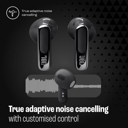 JBL New Launch Live Flex 3 TWS, Hi-Res Audio True ANC Earbuds, Smart Case with Touch Display,50H Playtime,Wireless Charging,6 Mic,Multipoint Connection,Ip55 Proof,Headphones App,Personi-Fi 3.0 (Black)