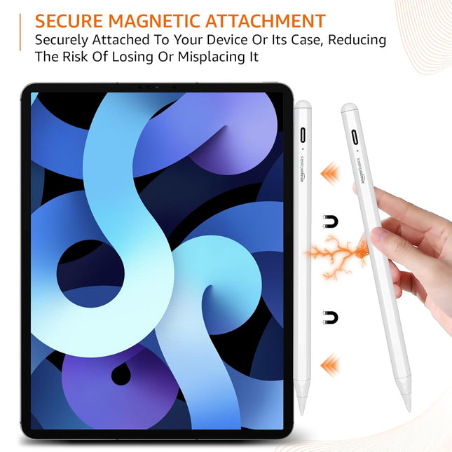Amazon Basics 2nd Gen Stylus Pen for IPAD | Supports Palm Rejection, Tilt Sensor, Precise for Writing/Drawing| for iPad 6/7/ 8/ 9th Gen; iPad 10.2", Pro 11/12.9", Mini 5/6th, Air 3/4th Gen - OPENBOX