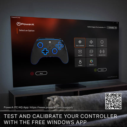 PowerA Battle Dragon™ Pro Wireless Controller with Lumectra for PC & Cloud Gaming: Magnetic Hall Effect, Asymmetric Rumble Motors, 30h Playtime (Not for iOS) - Openbox