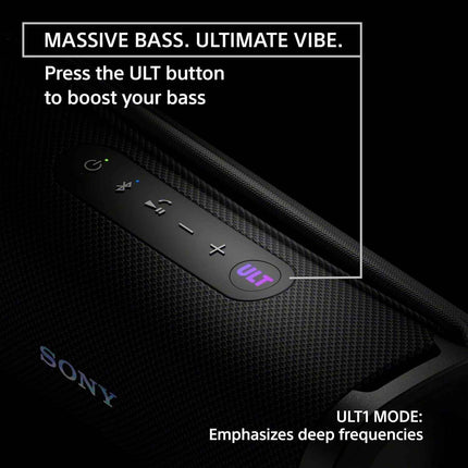 Sony ULT Field 1 Wireless 30W Bluetooth Speaker, 12hrs Playtime, Massive Bass, Hands Free Calling, IP67 Water, Dust & Rustproof, Sound Connect App-Black - OpenBox