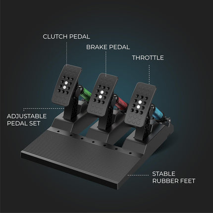 Nitho Drive Pro Sport V23 Gaming Steering Wheel with H-Pattern Gear Shifter and 3 Pedals Set, Racing Wheel for PC, PS4, Switch, Xbox One & Xbox Series X|S, 270° Zero Dead Zone Car Driving Simulator - OPENBOX