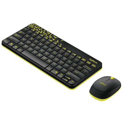Logitech MK240 Nano Wireless USB Keyboard and Mouse Set, 12 Function Keys 2.4GHz Wireless, 1000DPI, Spill-Resistant Design, PC/Mac, Black - Sealed Pack