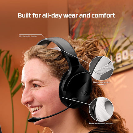 HyperX Cloud Jet Smartchoice Dual Wireless Gaming Headset, 2.4GHz dongle, Bluetooth 5.2, PC, PS5, Nintendo Switch, Steam Deck, Mobile, USB-A, Black - OpenBox