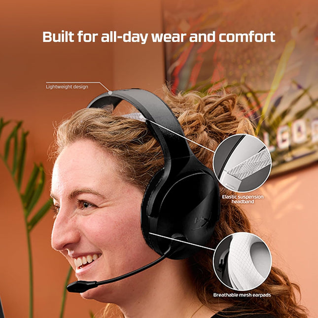 HyperX Cloud Jet Smartchoice Dual Wireless Gaming Headset, 2.4GHz dongle, Bluetooth 5.2, PC, PS5, Nintendo Switch, Steam Deck, Mobile, USB-A, Black - OpenBox