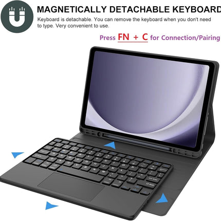 typecase Keyboard Case for Samsung Galaxy Tab A11+ / A11 Plus 2025 (11 Inch) & A9+/ A9 Plus 2023 (11 inch) with Touch Trackpad, Multi Viewing Angle, Wireless Detachable Folio KB Cover & S Pen Holder - OPENBOX