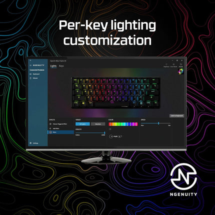 HyperX Alloy Origins 60 Smartchoice- USB-C Mechanical Gaming Keyboard - Ultra Compact 60% Form Factor - Red Switch - Double Shot PBT Keycaps - RGB LED Backlit - NGENUITY Software Compatible - Openbox