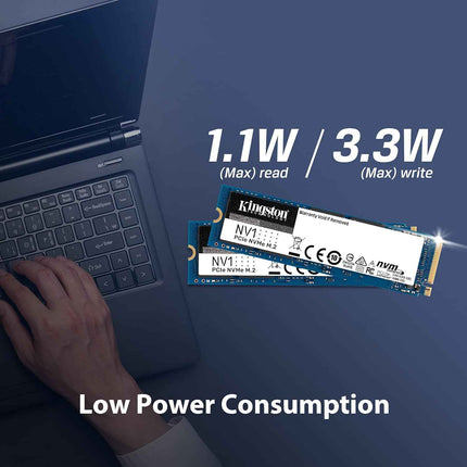 Kingston NV1-E 500G M.2 2280 NVMe PCIe Internal Solid State Drive (SSD) Up to 2100 MB/s SNVSE/500G - NEW
