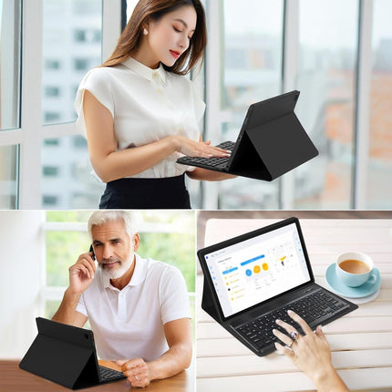 typecase Keyboard Case for Samsung Galaxy Tab A11+ / A11 Plus 2025 (11 Inch) & A9+/ A9 Plus 2023 (11 inch) with Multi Viewing Angle, Wireless Detachable Folio KB Cover with S Pen Holder-Black - Openbox