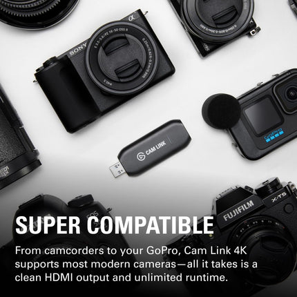 Corsair Elgato Cam Link 4K USB 3.0 Broadcast Live, Record via DSLR, Camcorder, or Action Cam, 1080p60 or 4K at 30 FPS, Compact HDMI Capture Device - Openbox