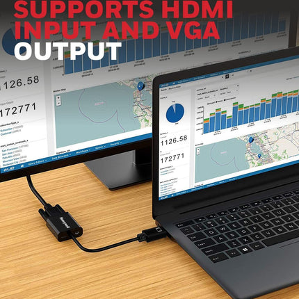 Honeywell 3in1 HDMI to VGA, 3.5mm Audio Jack & Micro USB Port, 1080p@60Hz HDMI Resolution & 6.75GB Transfer Speed, VGA Resolution 1920x1200P@60Hz, Compatible with-LED, Laptop, Gaming Console etc-Black - OPENBOX