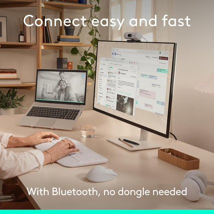 Logitech Signature Comfort Plus M850 L Wireless Mouse, Bluetooth Mouse with Palm Cushion, Silent Clicks, 24-Month Battery, Customizable Buttons, for Windows, Mac, iPad - Off White - OPENBOX