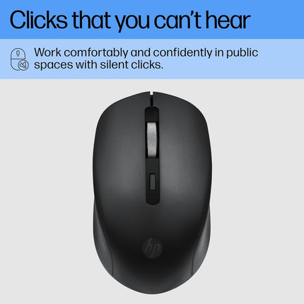 HP S1000 Mouse, 1600 DPI, 2.4Ghz Wireless Connection, Symmetrical Design for Smooth Scrolls, Black - NEW