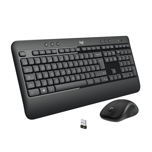 Logitech MK540 Advanced Wireless Keyboard and Mouse Combo for Windows, 2.4 GHz Unifying USB-Receiver, Multimedia Hotkeys, 3-Year Battery Life, for PC, Laptop - Black