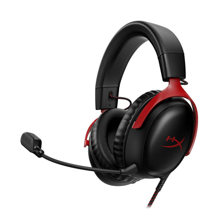 HyperX Cloud III–Smartchoice Wired Gaming Over Ear Headset, Pc, Ps5, Xbox Series X|S, Angled 53Mm Drivers, DTS, Memory Foam, Durable Frame, Ultra-Clear 10Mm Mic, USB-C, USB-A, 3.5Mm–Black/Red - Openbox