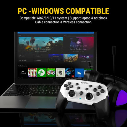 Ant Esports GP320 Wireless Gamepad/Android/Windows PC/IOS/Switch / PS4 / PS3, Bluetooth Game Pad - openbox