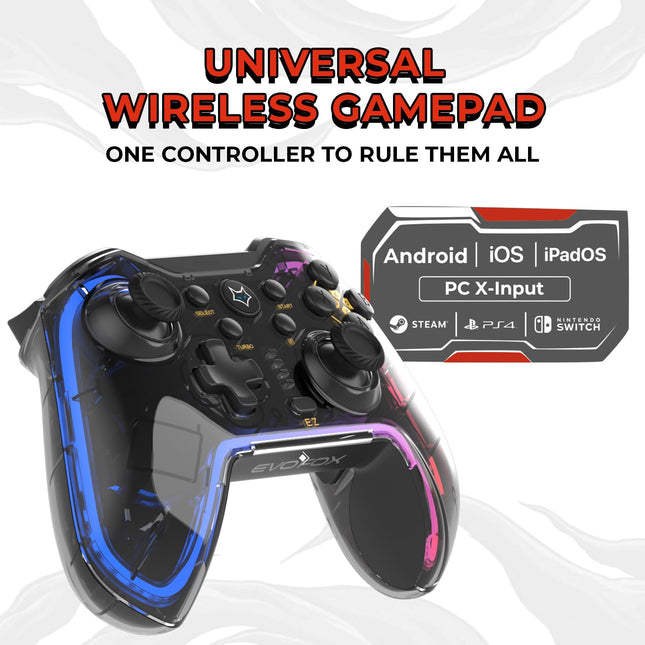 EvoFox One Universal Bluetooth Gaming Controller For PC, iOS, Android & PS4 - Openbox