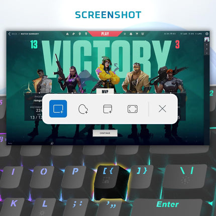 EvoFox Katana X2 FS Mechanical Gaming Keyboard | 3‑Pin Replaceable Clicky Blue Switches, Dynamic Backlighting, All Keys Anti‑Ghosting, Volume Knob, Copilot, Xbox Gamebar, Screenshot - OPENBOX (Assorted Colors)