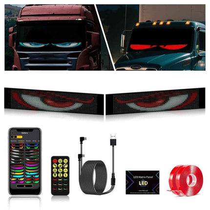 LED Matrix Panel Devil's Eyes APP Programmable,Flexible Scrolling Text Messages Display Car LED Display - New Sealed Pack
