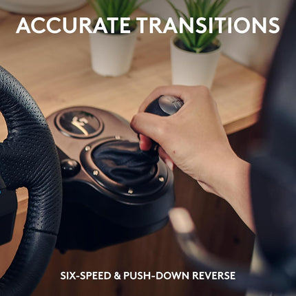 Logitech G Driving Force Racing Wheels Shifter for G29, G920 & G923, 6 Speed, Push Down Reverse Gear, Steel and Leather Construction - Black - OPENBOX