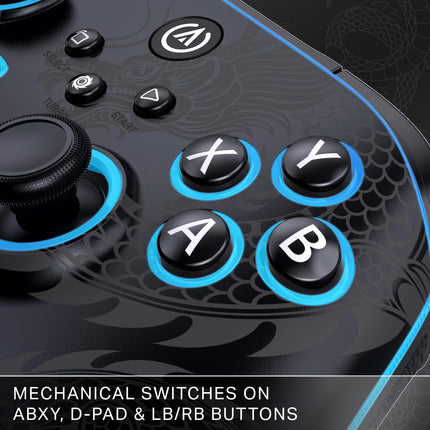 PowerA Battle Dragon™ Pro Wireless Controller with Lumectra for PC & Cloud Gaming: Magnetic Hall Effect, Asymmetric Rumble Motors, 30h Playtime (Not for iOS) - Openbox