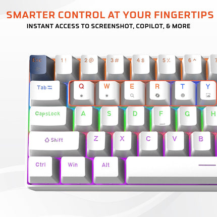 EvoFox Katana S Mini Wired Mechanical Keyboard | Hot-Swappable Silent Red Switches | 68-Key Compact Layout | Vivid Rainbow Backlighting | 1000Hz Polling Rate, All Keys Anti-Ghosting - Openbox (Assorted Color)