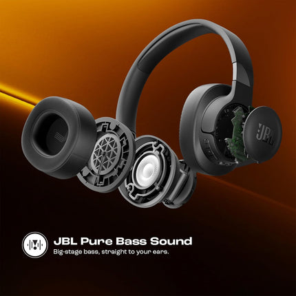 JBL Tune 770NC Wireless Over Ear Headphones with Adaptive Noise Cancellation, Upto 70H Battery, Smart Ambient, Speed Charge, Customized EQ, Google Fast Pair, Multipoint Connect, BT 5.3 - Black - OPENBOX