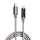 Neopack 1.5M USB-C to Lightning Connector Smart Auto-off LCD Display Cable 30W Compatible with Macbook, iPhone, iPad and More (Grey) - NEW