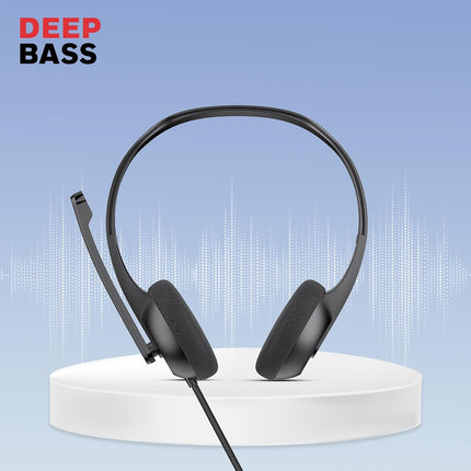 Honeywell New Suono P40 Wired On-Ear Headphones with Rotating Mic for HD Calling, Dual 40mm Drivers, Adjustable Headband for PC/Laptop/Computers, in-Built Noise canceling, Stereo Sound, Deep Bass - OPENBOX