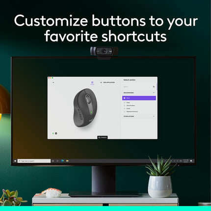 Logitech Signature M650 Wireless Mouse - for Small to Medium Sized Hands, 2-Year Battery, Silent Clicks, Customisable Side Buttons, Bluetooth -Graphite - Openbox