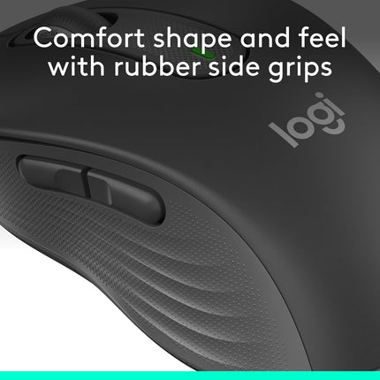 Logitech Signature M650 Wireless Mouse - for Small to Medium Sized Hands, 2-Year Battery, Silent Clicks, Customisable Side Buttons, Bluetooth -Graphite - Openbox